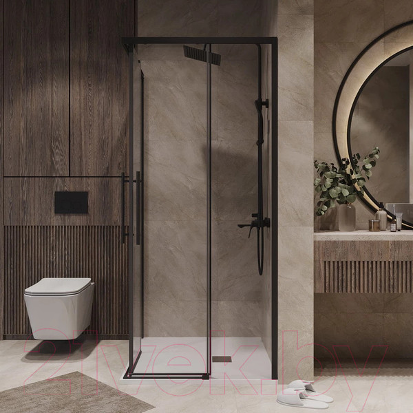 Изображение товара Душевой уголок Niagara NG-6830-34BLACK 100x100x195 (черный матовый/прозрачное стекло)