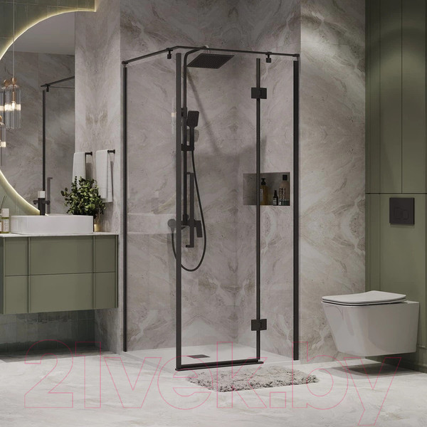 Изображение товара Душевой уголок Niagara NG-6832-34BLACK 100x100x195 (черный матовый/прозрачное стекло)