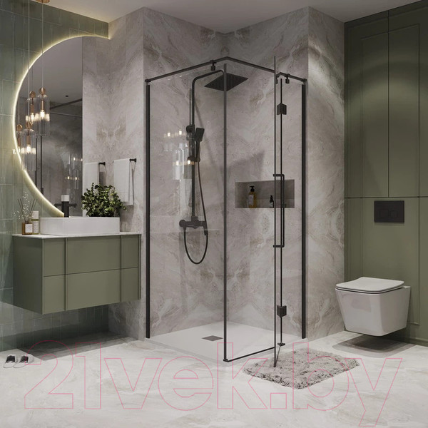Изображение товара Душевой уголок Niagara NG-6832-34BLACK 100x100x195 (черный матовый/прозрачное стекло)