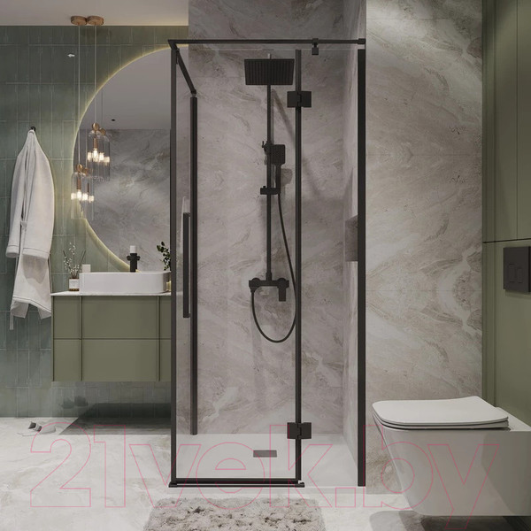 Изображение товара Душевой уголок Niagara NG-6832-34BLACK 100x100x195 (черный матовый/прозрачное стекло)