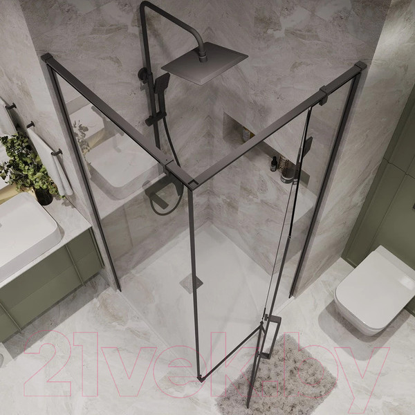 Изображение товара Душевой уголок Niagara NG-6832-34BLACK 100x100x195 (черный матовый/прозрачное стекло)