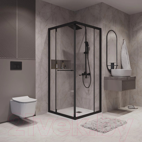 Изображение товара Душевой уголок Niagara NG-6835-34BLACK 100x100x195 (черный матовый/прозрачное стекло)