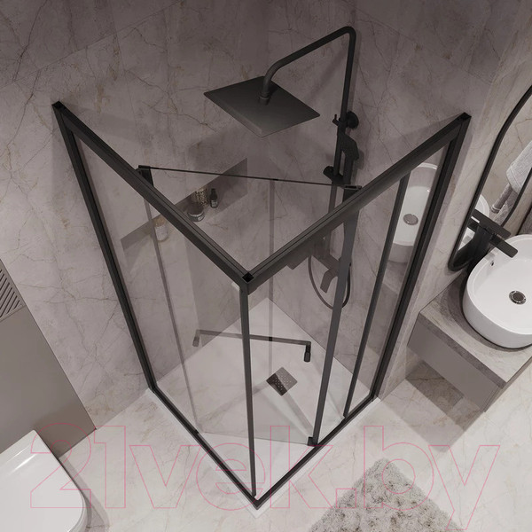 Изображение товара Душевой уголок Niagara NG-6835-34BLACK 100x100x195 (черный матовый/прозрачное стекло)