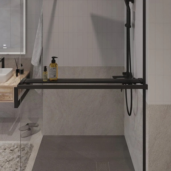 Изображение товара Душевая стенка Niagara NG-670-10ВLACK 100x195 (черный матовый/прозрачное стекло)