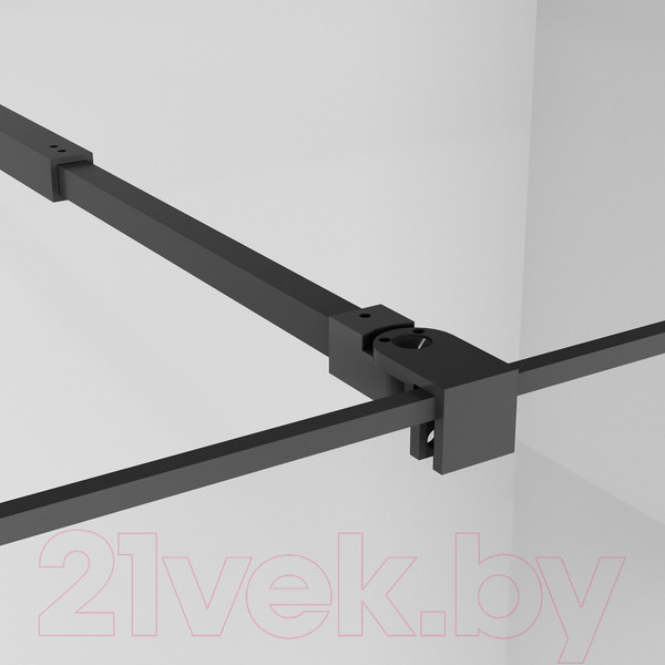 Изображение товара Душевая стенка Niagara NG-680-12BLACK 120x195 (черный матовый/прозрачное стекло с рисунком)