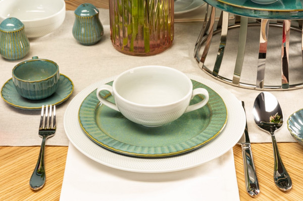 Изображение товара Кружка с ложкой Corone Rosenthal XSY3784 / фк9923 (голубой)