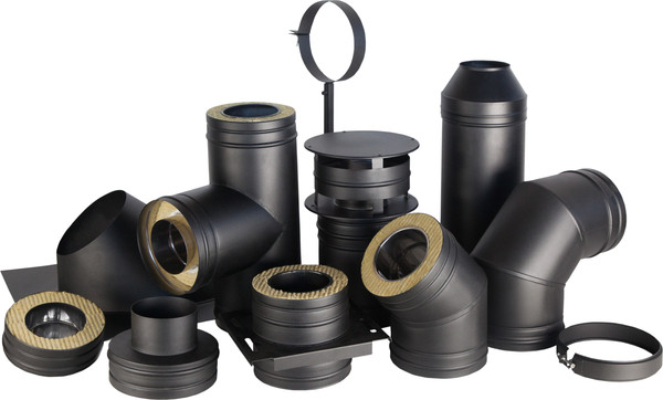 Изображение товара Потолочно-проходной узел дымохода КПД ф200 450x450 под сэндвич (черный)