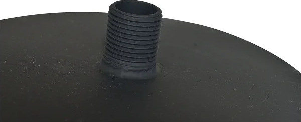 Изображение товара Заглушка дымохода КПД 0.7мм ф150 С конденсатоотводом (черный)