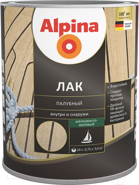Изображение товара Лак Alpina Палубный (750мл, шелковисто-матовый)