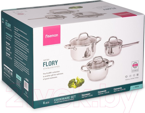 Изображение товара Набор кастрюль Fissman Flory 5836