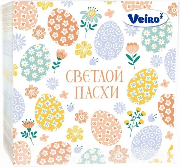 Изображение товара Бумажные салфетки Veiro Столовые сервировочные Микс 2 3сл 33x33 (20л)