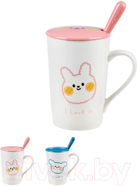 Изображение товара Кружка с ложкой Miniso Cartoon Series / 6628 (с крышкой и ложкой)
