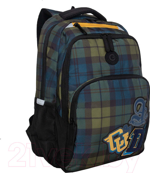 Изображение товара Школьный рюкзак Grizzly RU-430-6 (зеленый/синий)