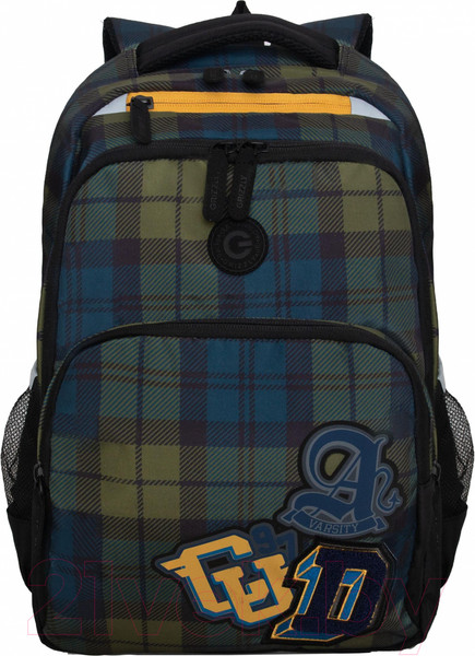 Изображение товара Школьный рюкзак Grizzly RU-430-6 (зеленый/синий)