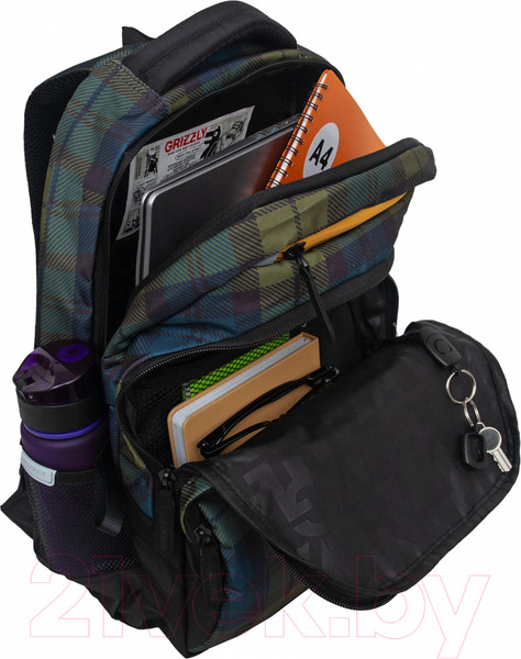 Изображение товара Школьный рюкзак Grizzly RU-430-6 (зеленый/синий)