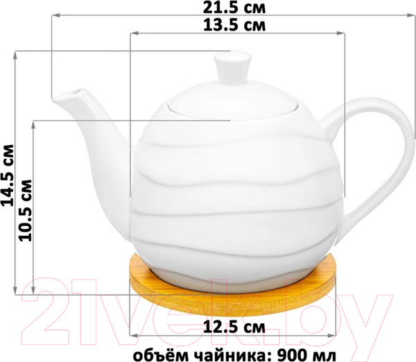 Изображение товара Заварочный чайник Elan Gallery Айсберг волны / 540832