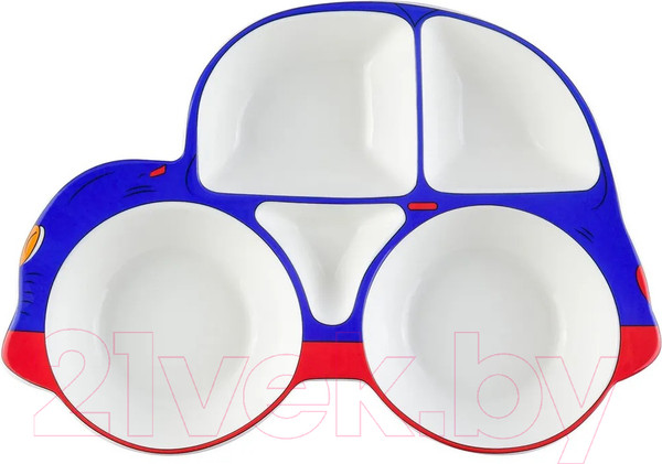 Изображение товара Тарелка столовая обеденная Elan Gallery Машина / 940193 (синий/красный)