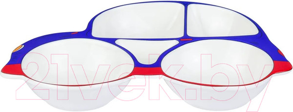 Изображение товара Тарелка столовая обеденная Elan Gallery Машина / 940193 (синий/красный)