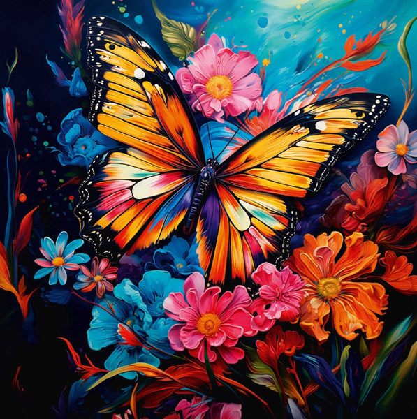 Изображение товара Набор алмазной вышивки Феникс+ Яркая бабочка / 65607