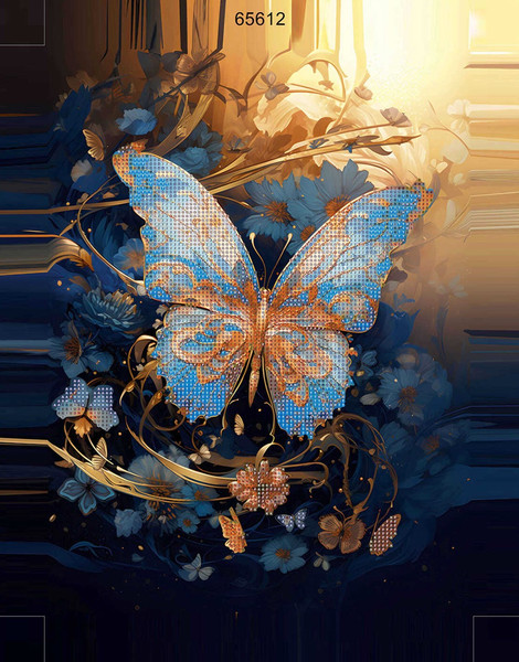 Изображение товара Набор алмазной вышивки Феникс+ Бабочка в золоте / 65612