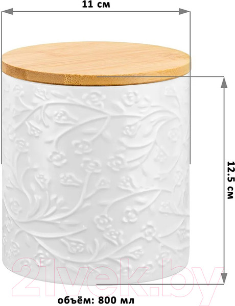 Изображение товара Емкость для хранения Elan Gallery Веточки-цветочки / 950264