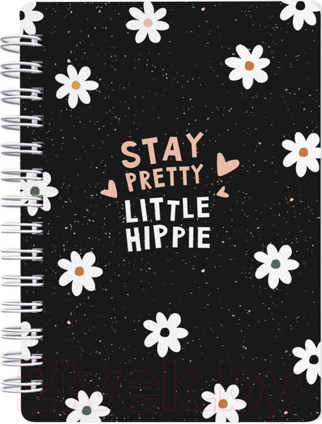 Изображение товара Блокнот Be Smart Hippie ромашки / N3720 (80л, черный)