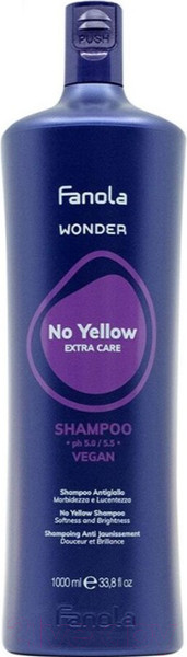Изображение товара Оттеночный шампунь для волос Fanola Wonder No Yellow Антижелтый (1л)