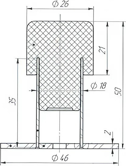 Изображение товара Ограничитель дверной Зенит УД-01 (матовый черный)