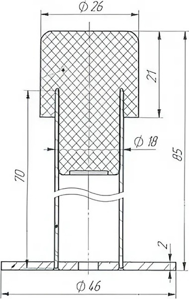 Изображение товара Ограничитель дверной Зенит УД-02 (матовый черный)