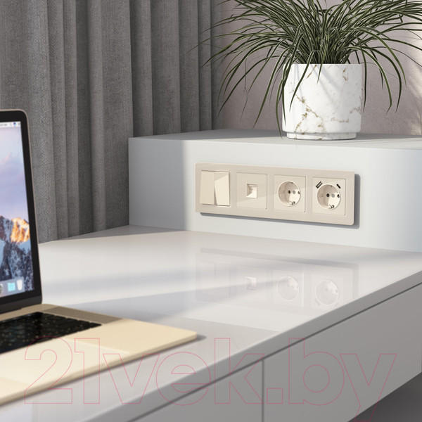 Изображение товара Розетка Werkel Ethernet RJ-45 / W1181043 (айвори акрил)