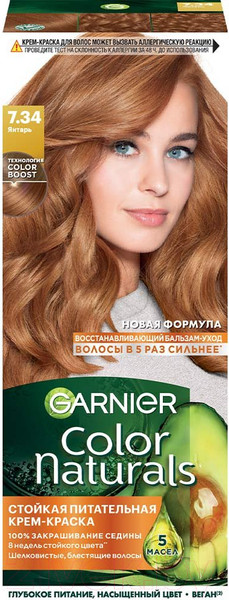 Изображение товара Крем-краска для волос Garnier Color Naturals Creme 7.34 (натуральный медный)