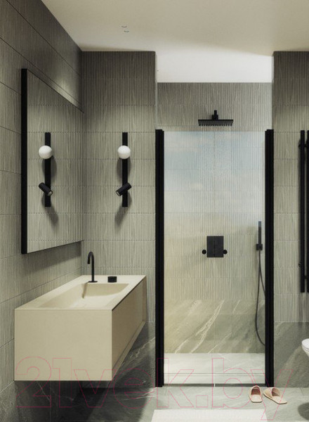 Изображение товара Душевая дверь MaybahGlass MGD-422-6 (прозрачное стекло/черный)