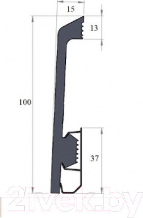Изображение товара Плинтус Winart Quadro Pro 100мм Белый (2м)