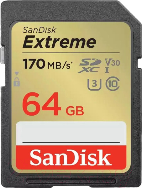 Изображение товара Карта памяти SanDisk Extreme Class 64GB (SDSDXV2-064G-GNCIN)