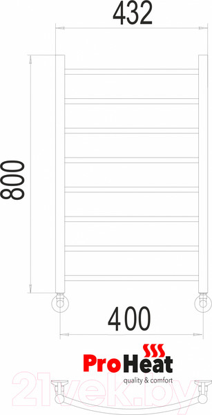 Изображение товара Полотенцесушитель водяной ProHeat Classic 40х80 (черный муар)