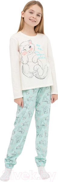 Изображение товара Пижама детская Mark Formelle 567740 (р.110-56, молочный/котики на цвете иней)