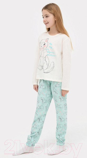 Изображение товара Пижама детская Mark Formelle 567740 (р.110-56, молочный/котики на цвете иней)