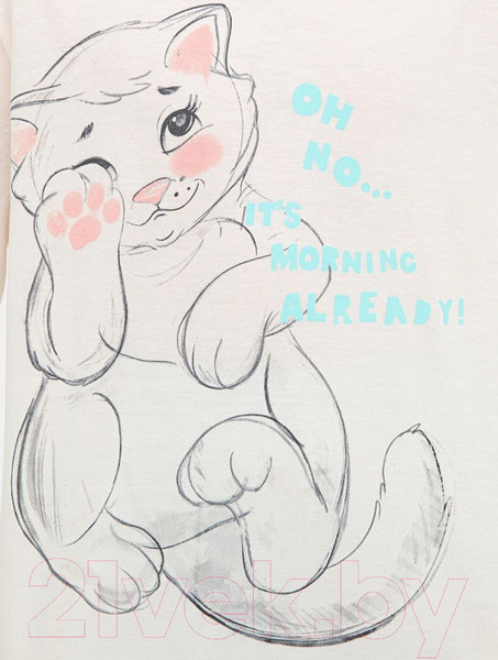 Изображение товара Пижама детская Mark Formelle 567740 (р.110-56, молочный/котики на цвете иней)