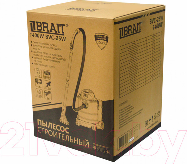 Изображение товара Профессиональный пылесос Brait BVC-25W