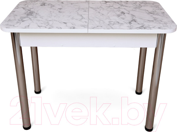 Изображение товара Обеденный стол СВД Юнио 100-130x60 / 051.П15.Х (мрамор каррара/хром)