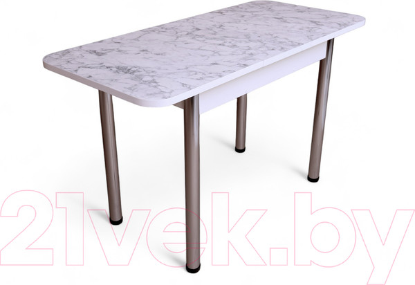 Изображение товара Обеденный стол СВД Юнио 100-130x60 / 051.П15.Х (мрамор каррара/хром)
