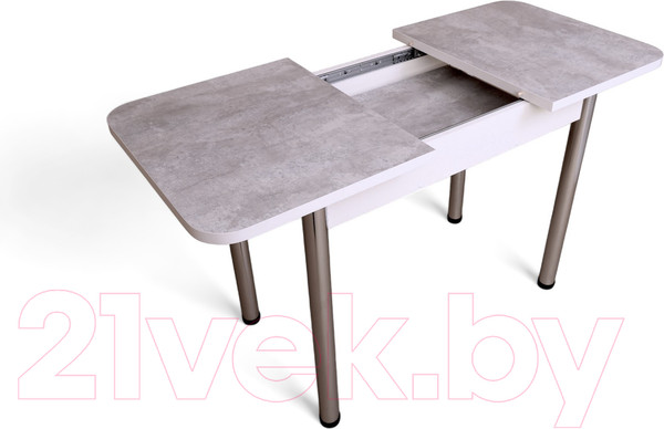 Изображение товара Обеденный стол СВД Юнио 100-130x60 / 051.П16.Х (бетон/хром)