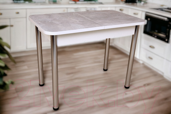 Изображение товара Обеденный стол СВД Юнио 100-130x60 / 051.П16.Х (бетон/хром)