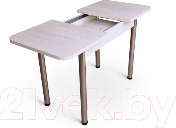 Изображение товара Обеденный стол СВД Юнио 100-130x60 / 051.П17.Х (ледяное дерево/хром)