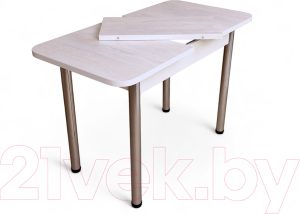 Изображение товара Обеденный стол СВД Юнио 100-130x60 / 051.П17.Х (ледяное дерево/хром)