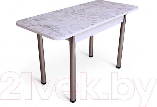 Изображение товара Обеденный стол СВД Юнио 120-150x75 / 053.П15.Х (мрамор каррара/хром)