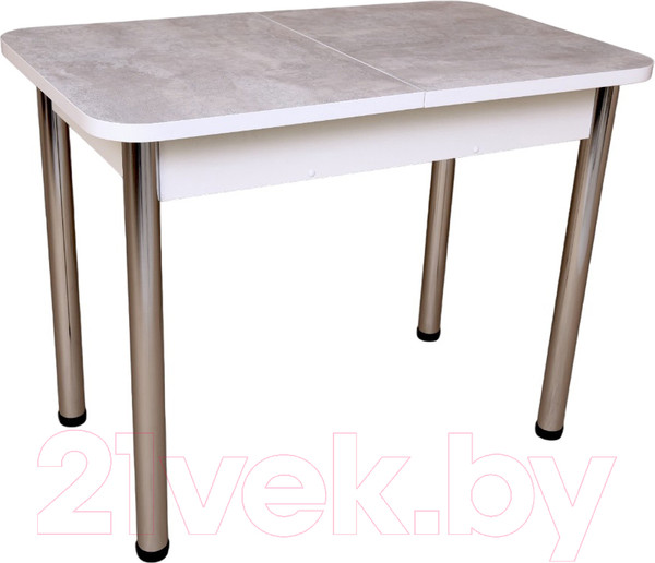 Изображение товара Обеденный стол СВД Юнио 120-150x75 / 053.П16.Х (бетон/хром)