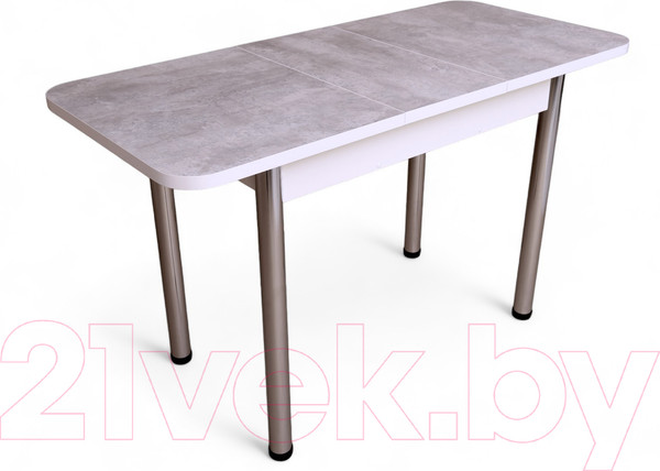 Изображение товара Обеденный стол СВД Юнио 120-150x75 / 053.П16.Х (бетон/хром)