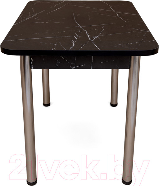Изображение товара Обеденный стол СВД Юнио 100x60 / 003.П20.Х (мрамор неро маркина/хром)