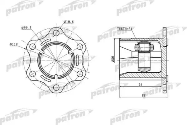 Изображение товара ШРУС Patron PCV5004